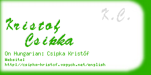 kristof csipka business card